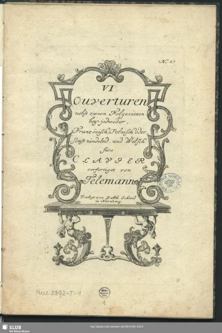 First page of 6 Overtures for Clavier
