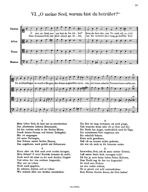 First page of O meine Seel, warum bist du betrübet