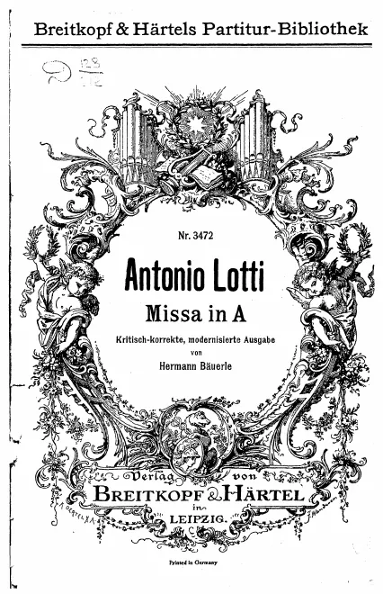 First page of Mass in A major