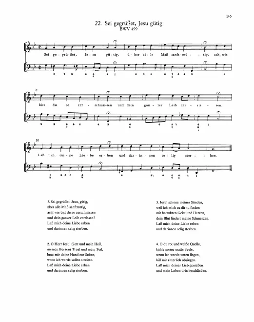 First page of Sei gegrüßet, Jesu gütig