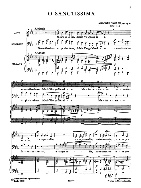 First page of O sanctissima