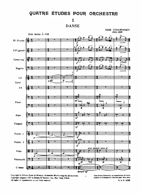First page of 4 Etudes for Orchestra