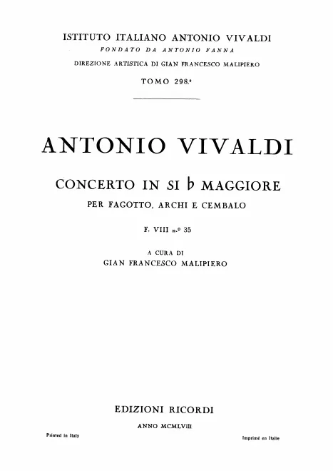 First page of Bassoon Concerto in B-flat major