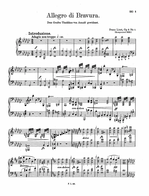 First page of Allegro di bravura