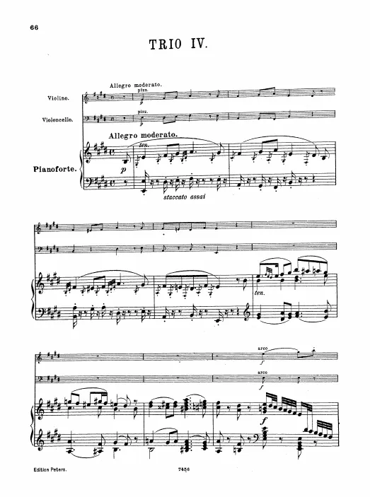 First page of Piano Trio in E major