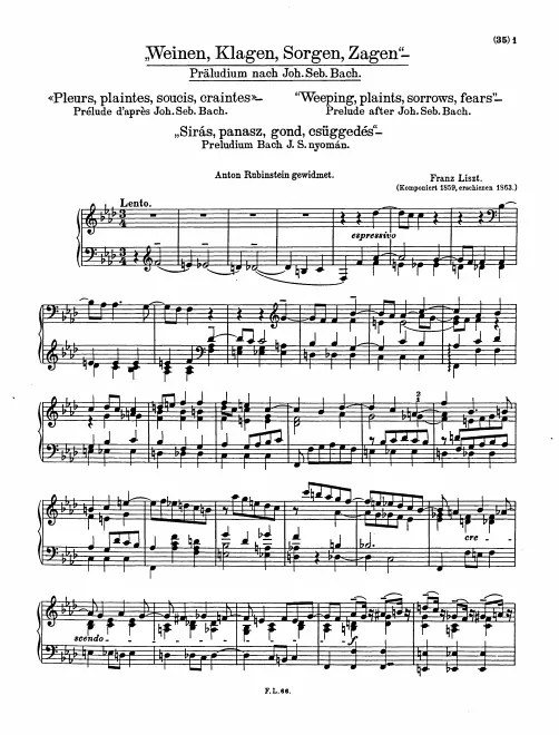 First page of Weinen, Klagen, Sorgen, Zagen