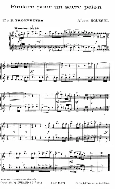 First page of Fanfare pour un sacre païen