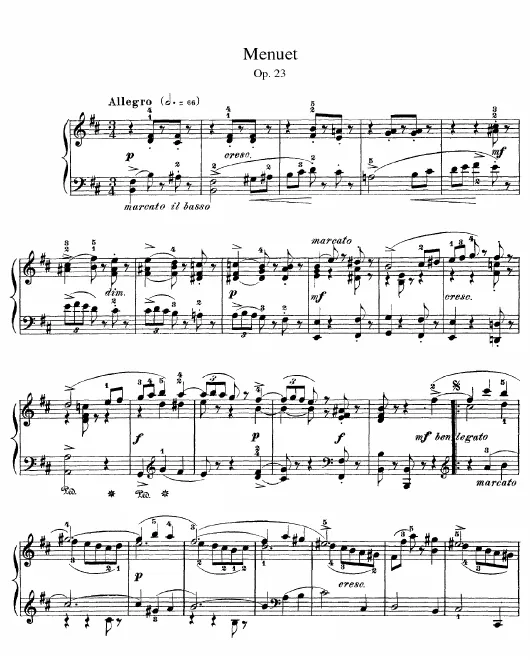 First page of Menuet