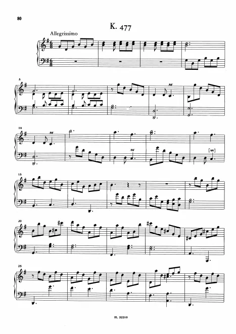 First page of Keyboard Sonata in G major
