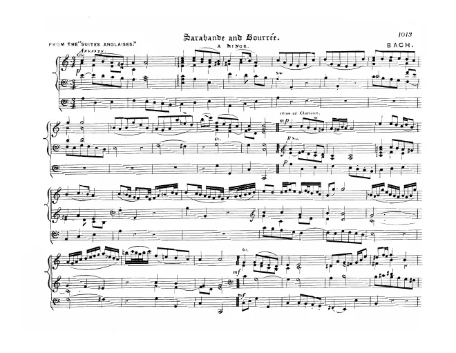 First page of English Suite No.2 in A minor