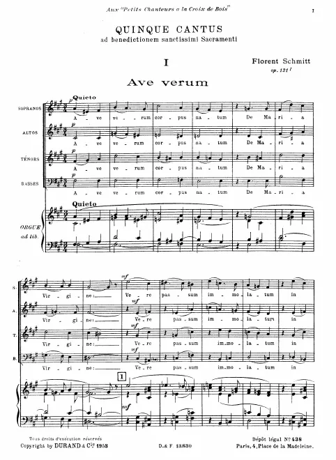 First page of Quinque cantus