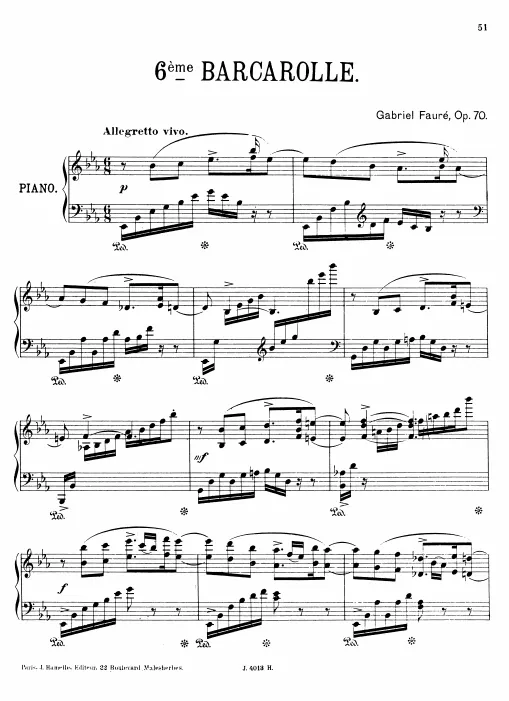 First page of Barcarolle No.6