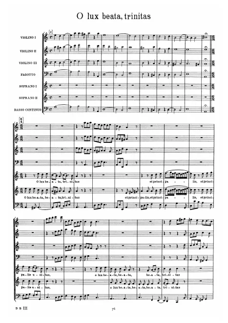 First page of O lux beata Trinitas et principalis unitas, BuxWV 89
