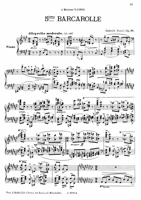 First page of Barcarolle No.5