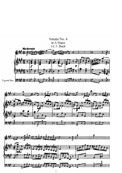 First page of Flute Sonata No.4 in A major