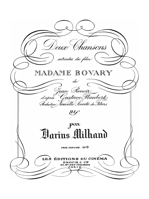 First page of 2 Chansons extraites du film 'Madame Bovary'