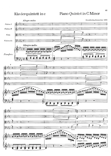 First page of Piano Quintet No.1