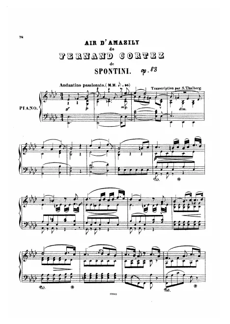 First page of Air d'Amazily de 'Fernand Cortez'