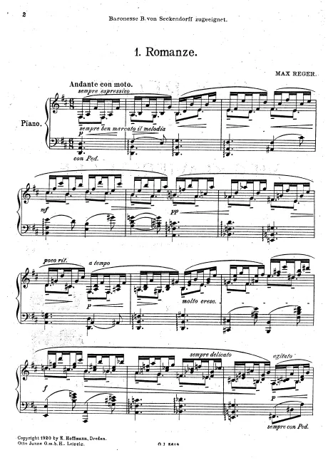 First page of 4 Piano Pieces