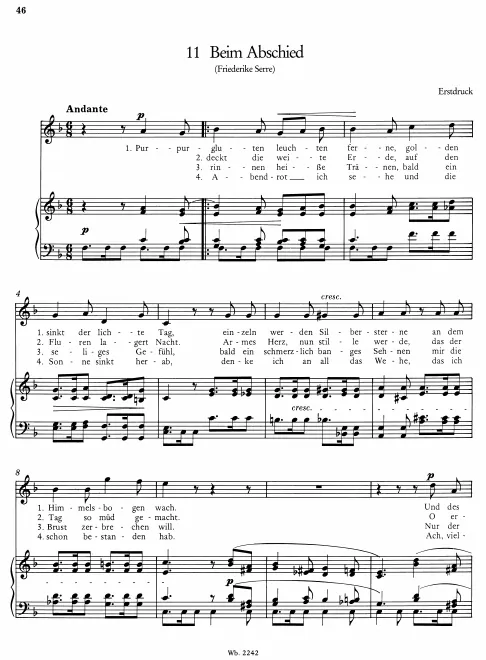 First page of Beim Abschied
