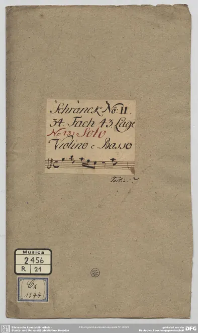 First page of Violin Sonata in G major, GT 2.G27