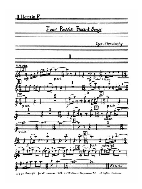 First page of 4 Russian Peasant Songs