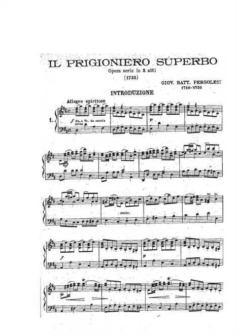 First page of Il prigionier superbo