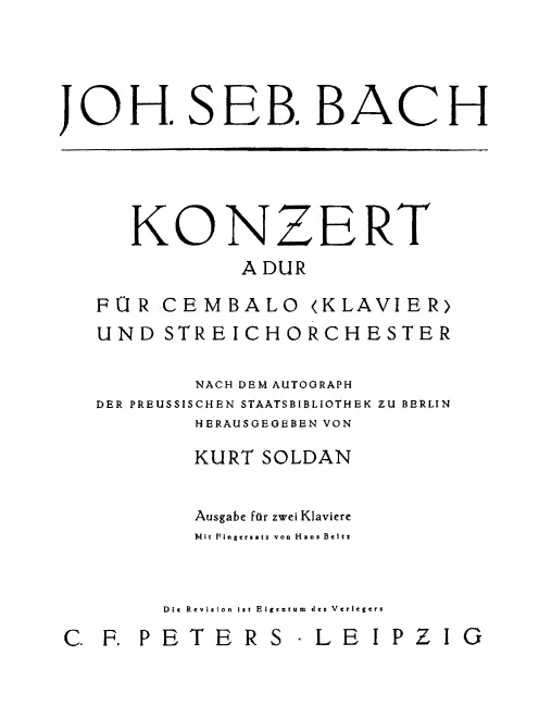 First page of Harpsichord Concerto No.4