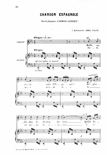 First page of Chanson espagnole