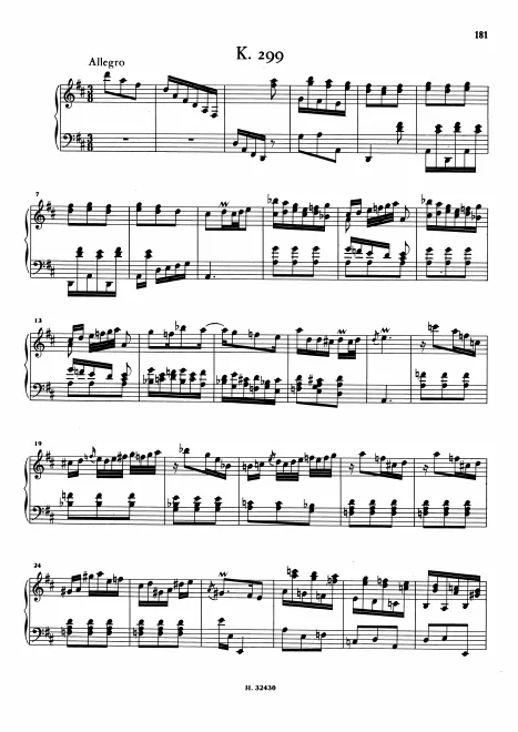 First page of Keyboard Sonata in D major