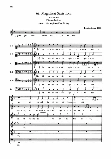 First page of Magnificat sexti toni