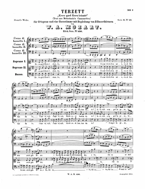 First page of Ecco quel fiero istante