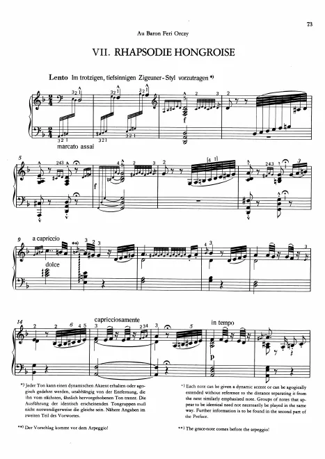 First page of Hungarian Rhapsody No.7