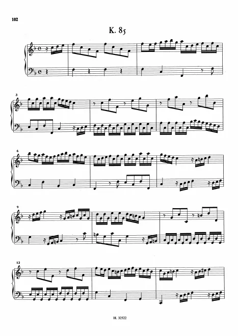 First page of Keyboard Sonata in F major