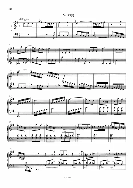First page of Keyboard Sonata in E minor