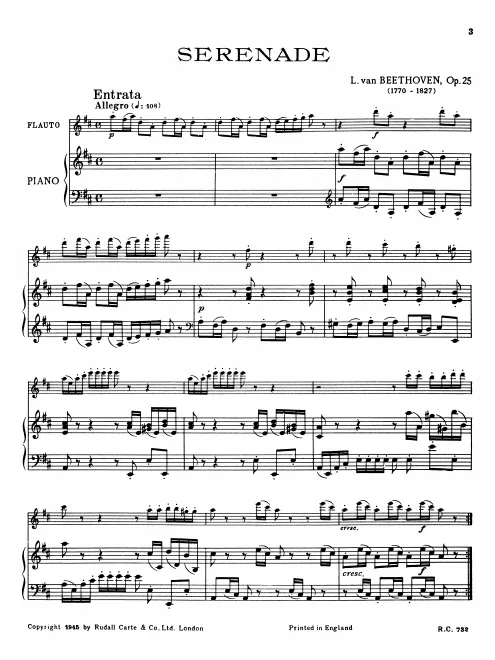 First page of Serenade