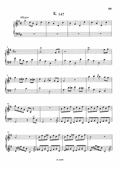 First page of Keyboard Sonata in G major