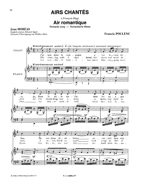 First page of 4 Airs chantés