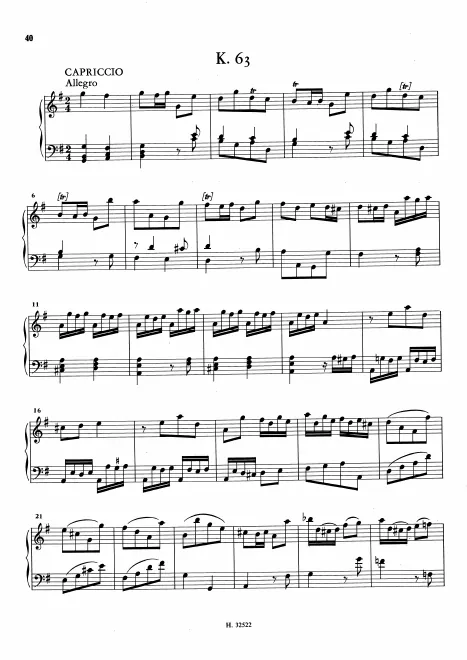 First page of Keyboard Sonata in G major