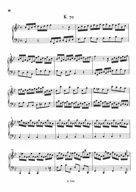 First page of Keyboard Sonata in B-flat major