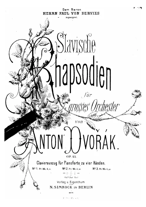 First page of Slavonic Rhapsodies