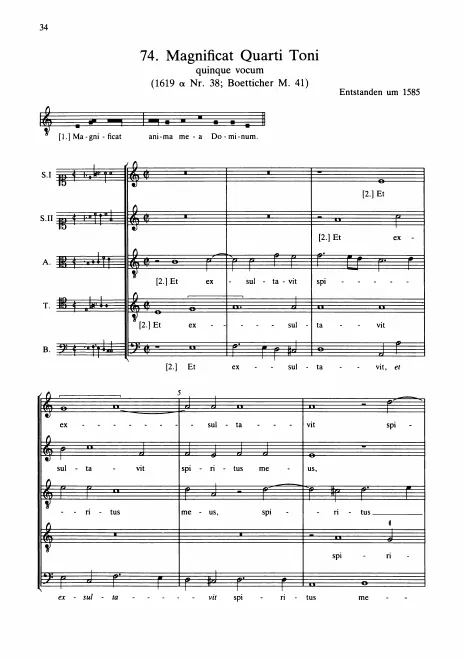 First page of Magnificat quarti toni