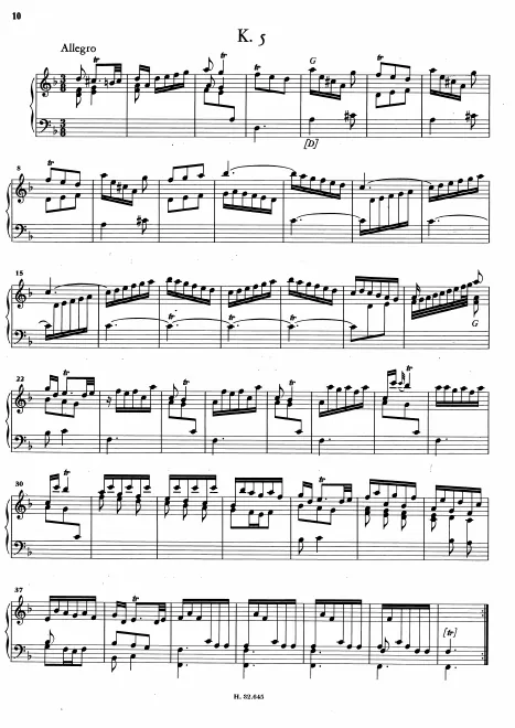 First page of Keyboard Sonata in D minor