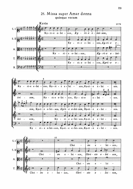 First page of Missa super Amar donna