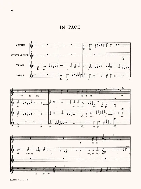First page of In pace