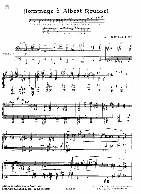 First page of Hommage à Albert Roussel