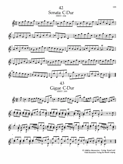 First page of Sonata in C major