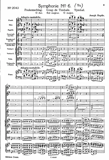 First page of Symphony No.94 in G major