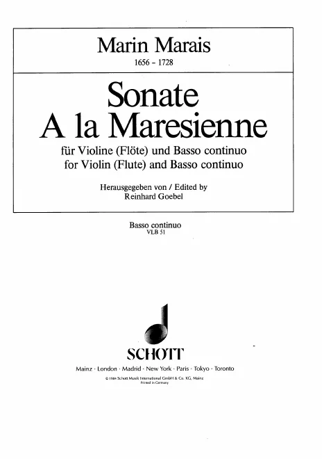 First page of Sonate a la Maresienne
