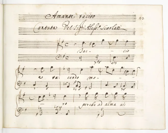 First page of Taccio e tacendo moro ; Amante tacito